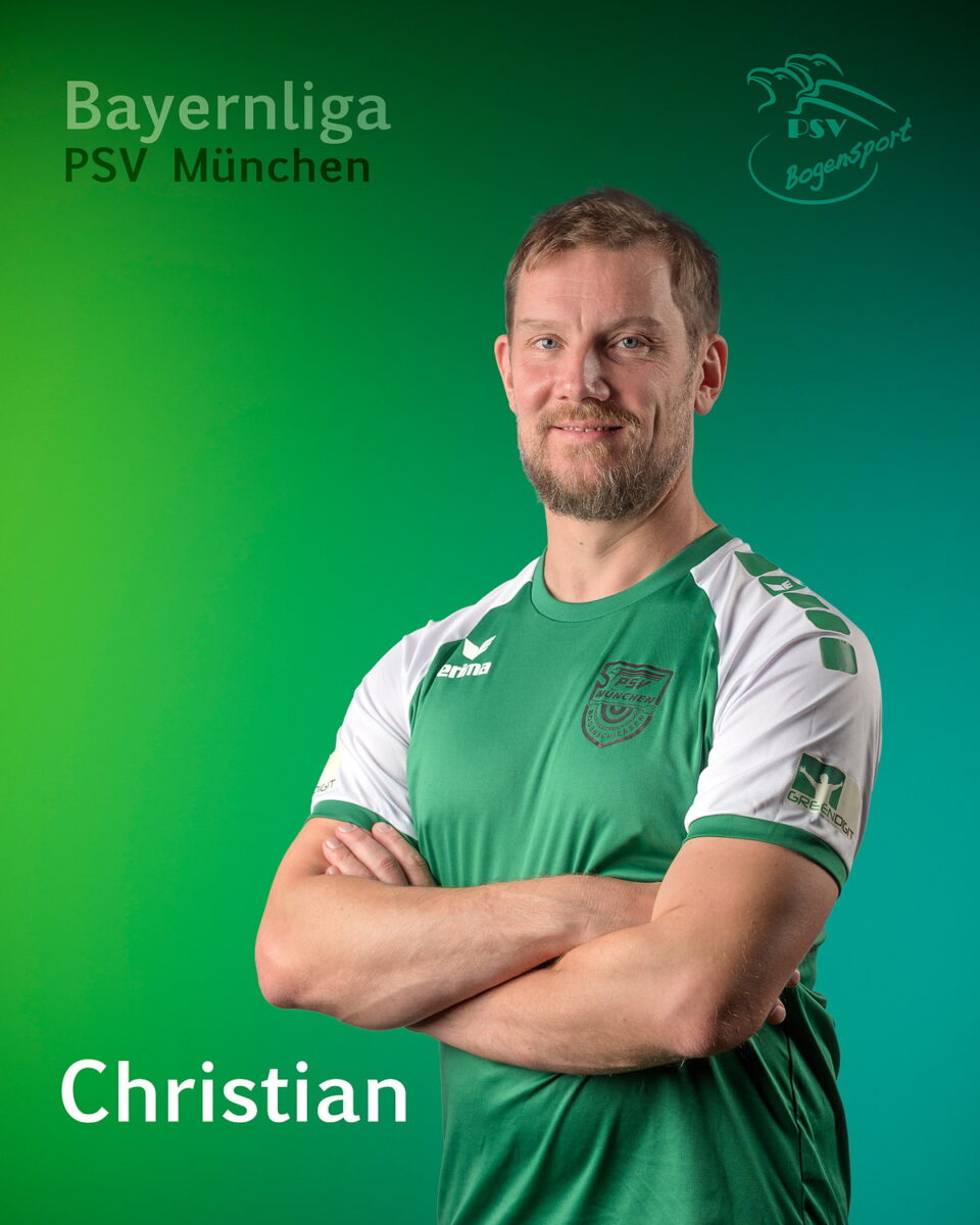 Christian, Bogenschütze der Bayernliga-Mannschaft des PSV München