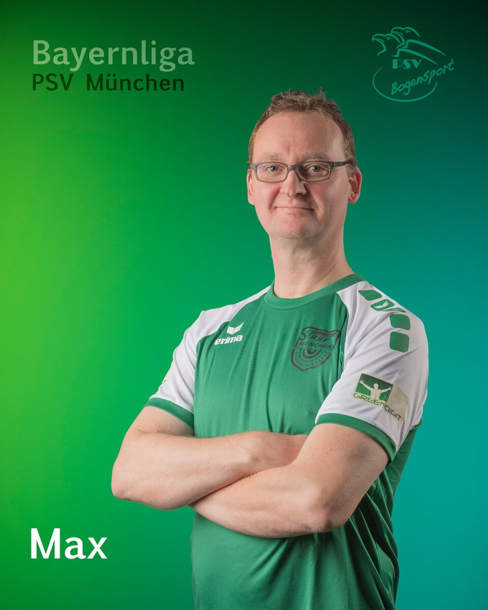Max, Bogenschütze der Bayernliga-Mannschaft des PSV München