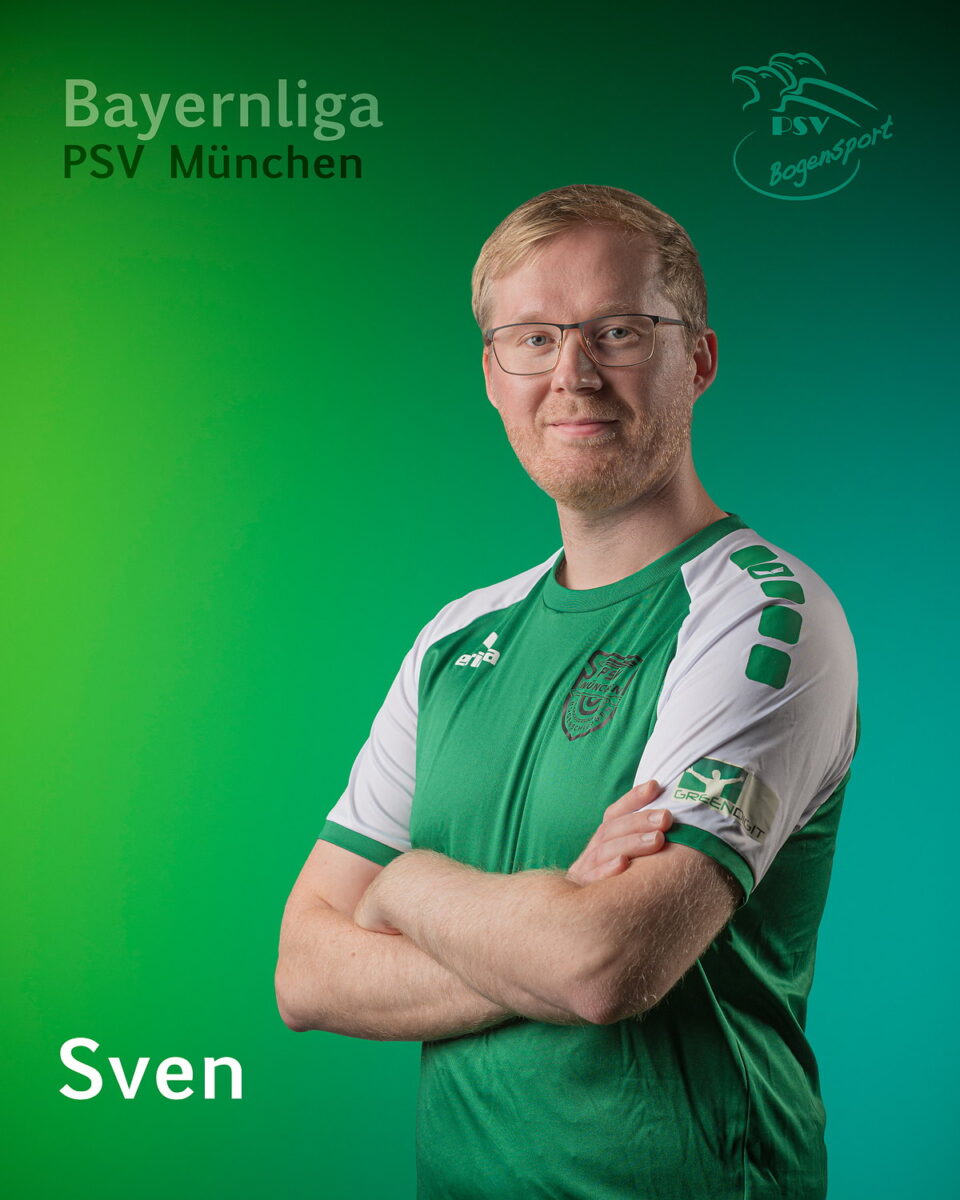 Sven, Bogenschütze der Bayernliga-Mannschaft des PSV München