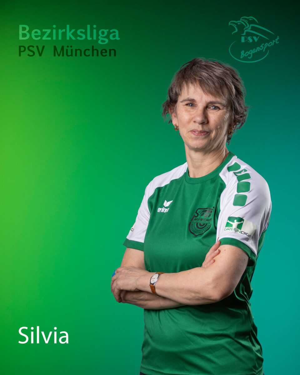 Silvia, Bogenschützin der Bezirksliga-Mannschaft des PSV München